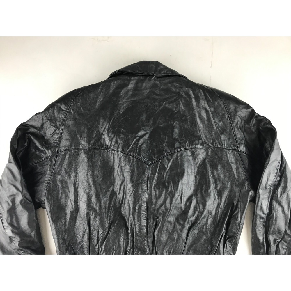 Evan Arpelli Womens Black Leather Long Sleeve Full Zip Motorcycle Jacket Size XS - Picture 8 of 13